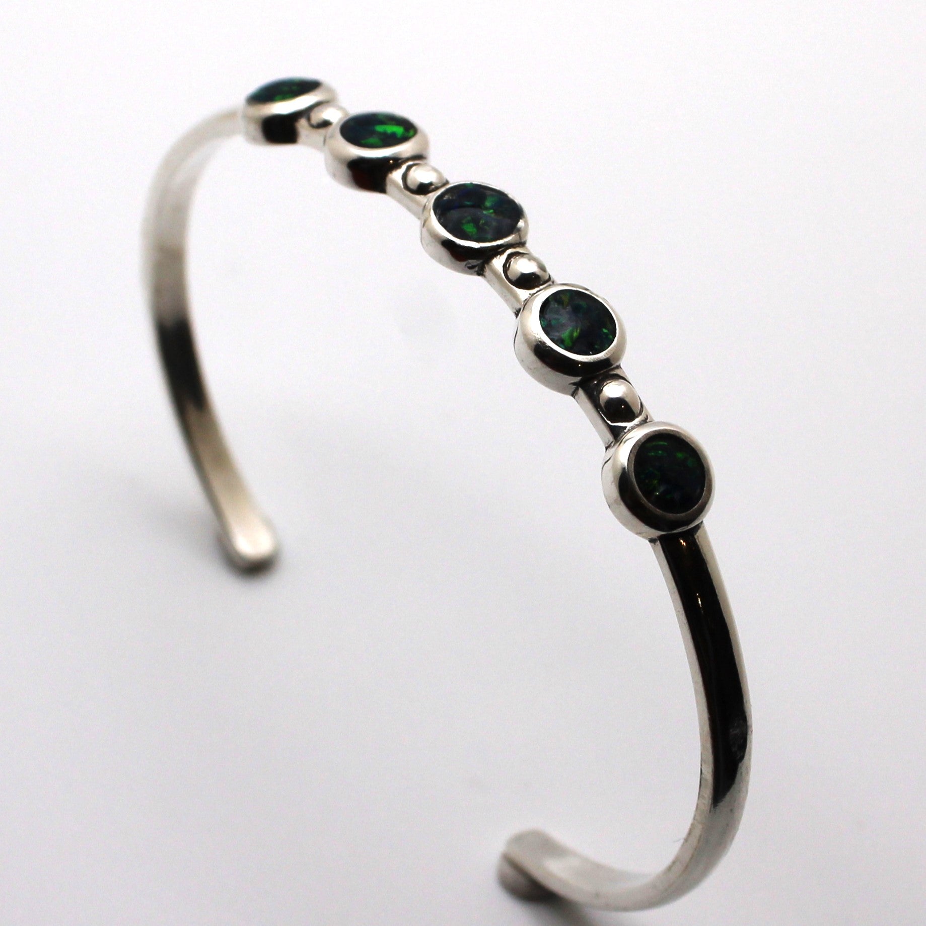 Sterling silver Kelly bracelet - black opal